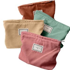 4 Pack Velvet Makeup Bag Cosmetic Bag For Women Large Capacity Corduroy Pouch🐦